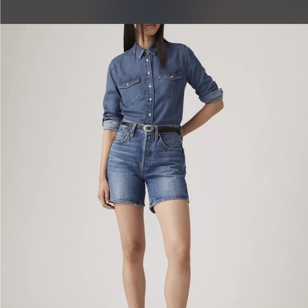 Levi's Midrise Blue Denim Jean Shorts